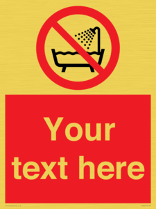 Custom Do not use this device in a bathtub shower or water-filled reservoir